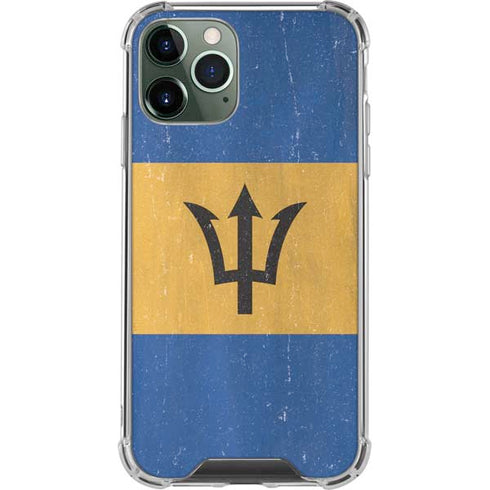 Barbados Flag Distressed iPhone 12 Pro Clear Case